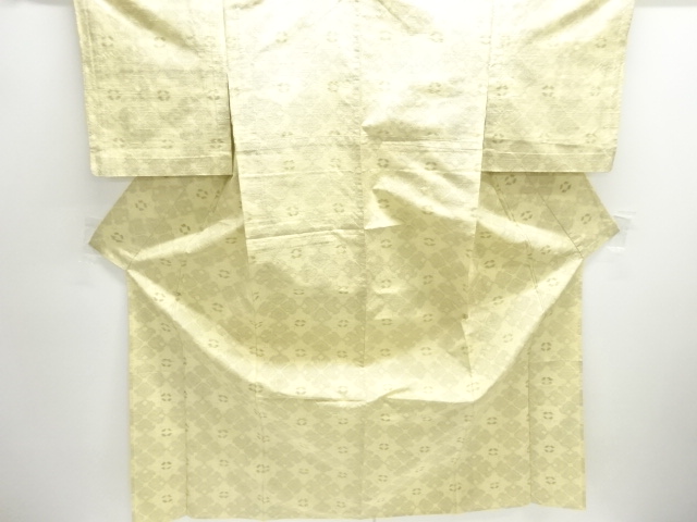 JAPANESE KIMONO / ANTIQUE HITOE KIMONO / SILK / TOKAMACHI TSUMUGI / WOVEN RHOMBUS